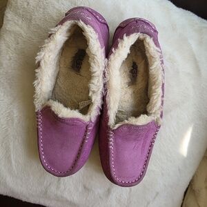 UGG Pink Sheepskin Lined Slippers